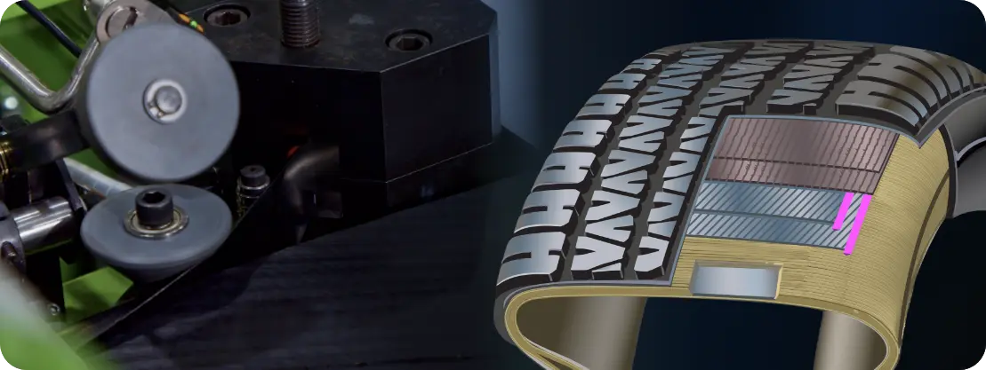 Tire with gum edging that allows for maximum tire performance and stability.