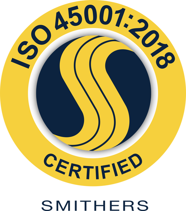 Smithers Quality Assessments certification badge for ISO 45001-2018