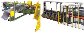 This image shows extrusion-based calendlerless tire manufacturing equipment, specifically designed for the truck / bus radial (TBR) market.]